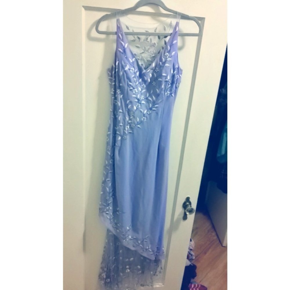 Periwinkle blue embroidered formal fairy dress